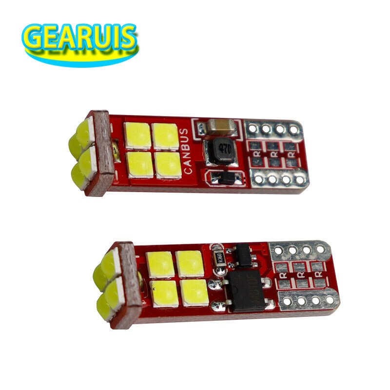

2 шт., Автомобильные светодиодные лампы canbus T10 2,64 Вт 12 smd 3030