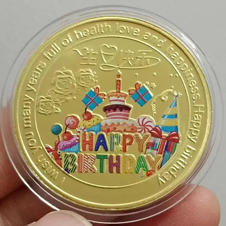 

Коллекционная монета Lucky Happy Birthday Памятные монеты С Днем Рождения Подарок на удачу и счастье Медаль публіات presentationهambi Mayor Select