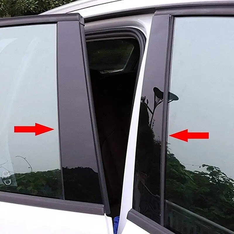 

6 шт., черные стойки из углеродного волокна, подходят для Volkswagen VW Passat B6 2006-2010, B7 2011-2015, наклейка на крышку