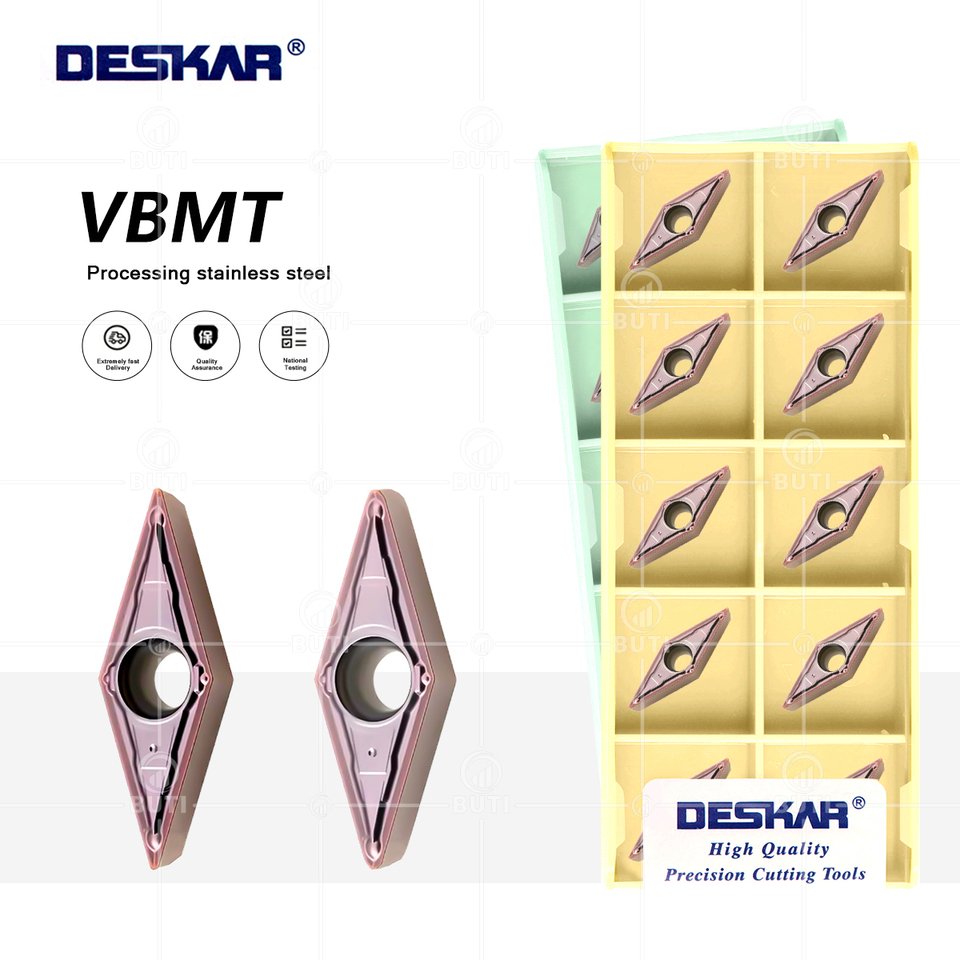 

DESKAR VBMT 160404 VBMT 160408 MV LF6018 LF6118 100% оригинальные твердосплавные вставки Токарные инструменты с ЧПУ Токарный станок для нержавеющей стали