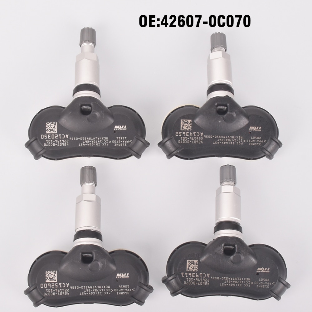 

Датчик давления в шинах 4 шт., Tpms 42607-0C070 для Toyota Sequoia 2008 + Sienna 2007 + Tundra 2006 +