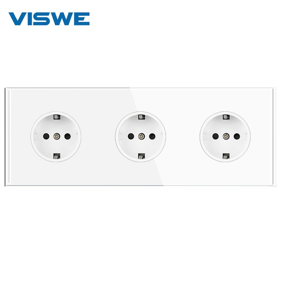 

VISWE розетки из закаленного стекла 16А 250В белые/черные