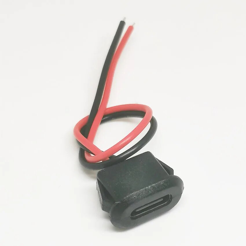 

2-контактный водонепроницаемый USB-разъем типа USB-C, гнездовая база прямого сжатия, гнездовая розетка, интерфейс зарядки со сварочной проволокой