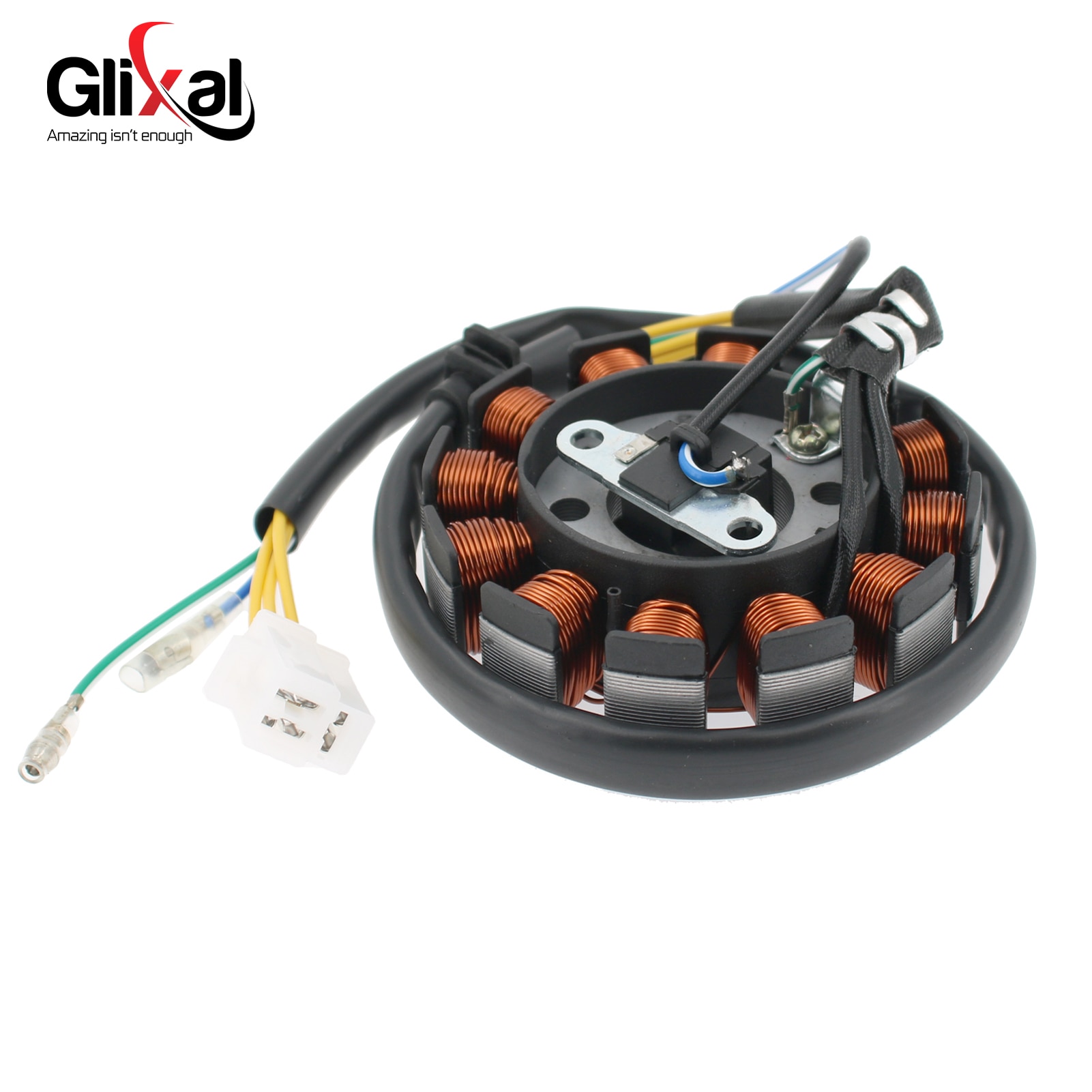 

Glixal GY6 125cc 150cc 180cc 200cc 12 катушек DC статор магнето для китайского скутера мопеда ATV Go Kart Quads 152QMI 157QMJ двигатель