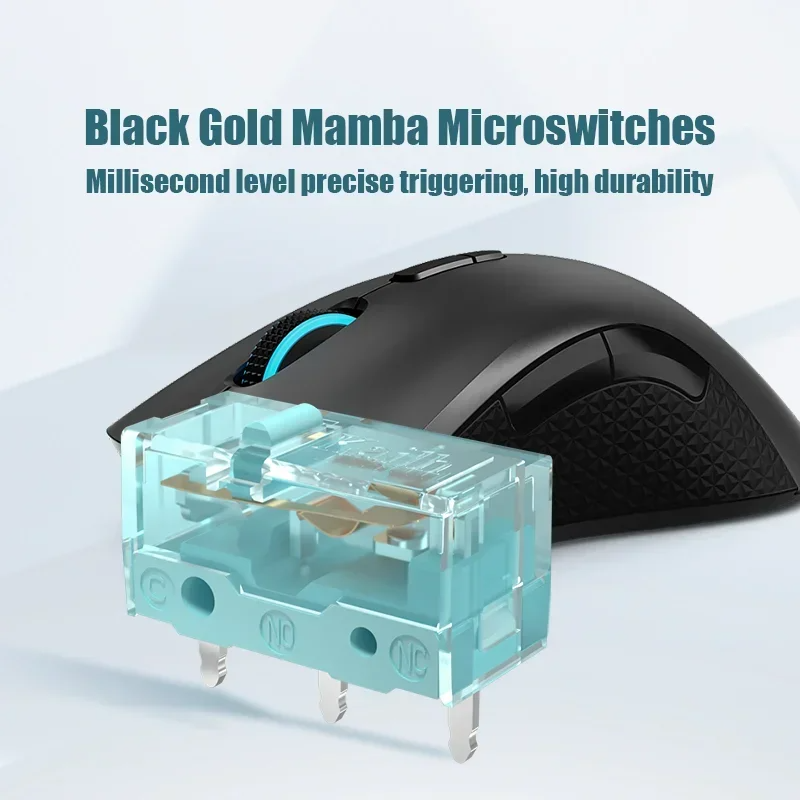 

1 шт. Kailh новый стиль GM8.0 микропереключатель 90 миллионов сроков игровая мышь 3-контактный прозрачный корпус синяя точка