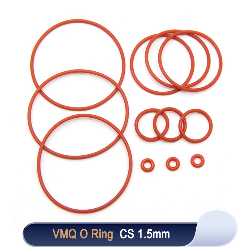

Силиконовые кольца VMQ CS 1,5 мм красные