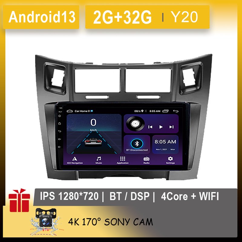 

Carplay Android для Toyota Yaris 2 XP90 2005 - 2012 Автомагнитола мультимедийный № 2din проигрыватель навигационный экран стерео монитор видео