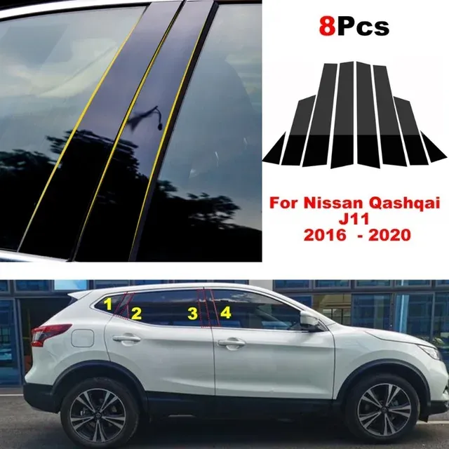 

Автомобильные полированные стойки, накладка на дверное окно, молдинг для Nissan Qashqai J10 J11 Titan X-Trail Rogue T32 BC, наклейка на колонку