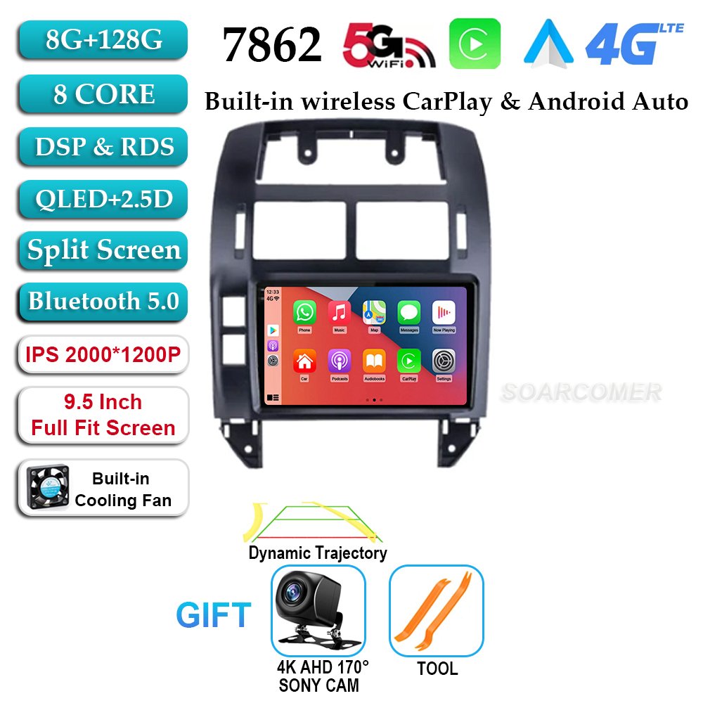 

Автомагнитола на Android 14 для Volkswagen VW Polo MK4 6Q 9N 9N3 2004-2009 мультимедийный видеоплеер GPS Carplay QLED экран авто стерео