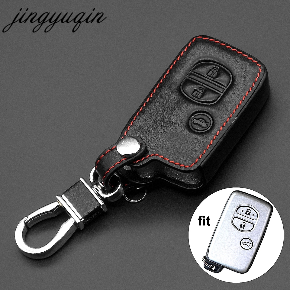 

Кожаный чехол для ключей от автомобиля jingyuqin для Toyota Land Cruiser Prado 150 Camry Prius Crown для Subaru Foreste Outback XV Legacy