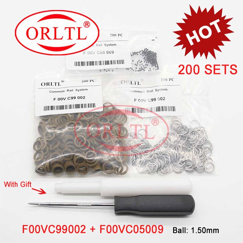 

Комплект для ремонта дизельного инжектора ORLTL F00VC99002, шаровой кран F00VC05009 1,50 мм, комплект шарового крана топливного инжектора для уплотнительного кольца Bosch
