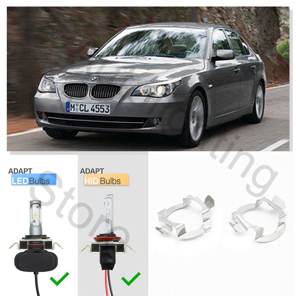 

2 шт. H7 светодиодный держатель лампы для фар HID, адаптер для цоколя для BMW 5 7 серии E60 E61 E65 E66 E85 E86 VW Passat B5.5