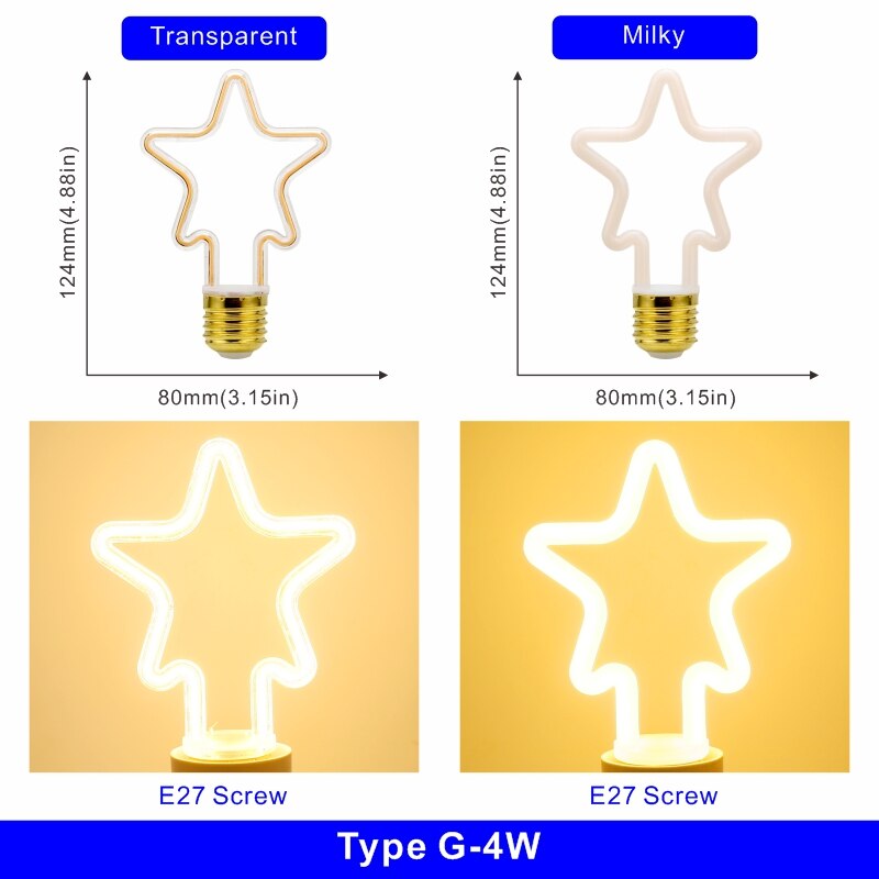 

LED лампа Эдисон DSELCHUN тёплый белый 4Вт/8Вт E27