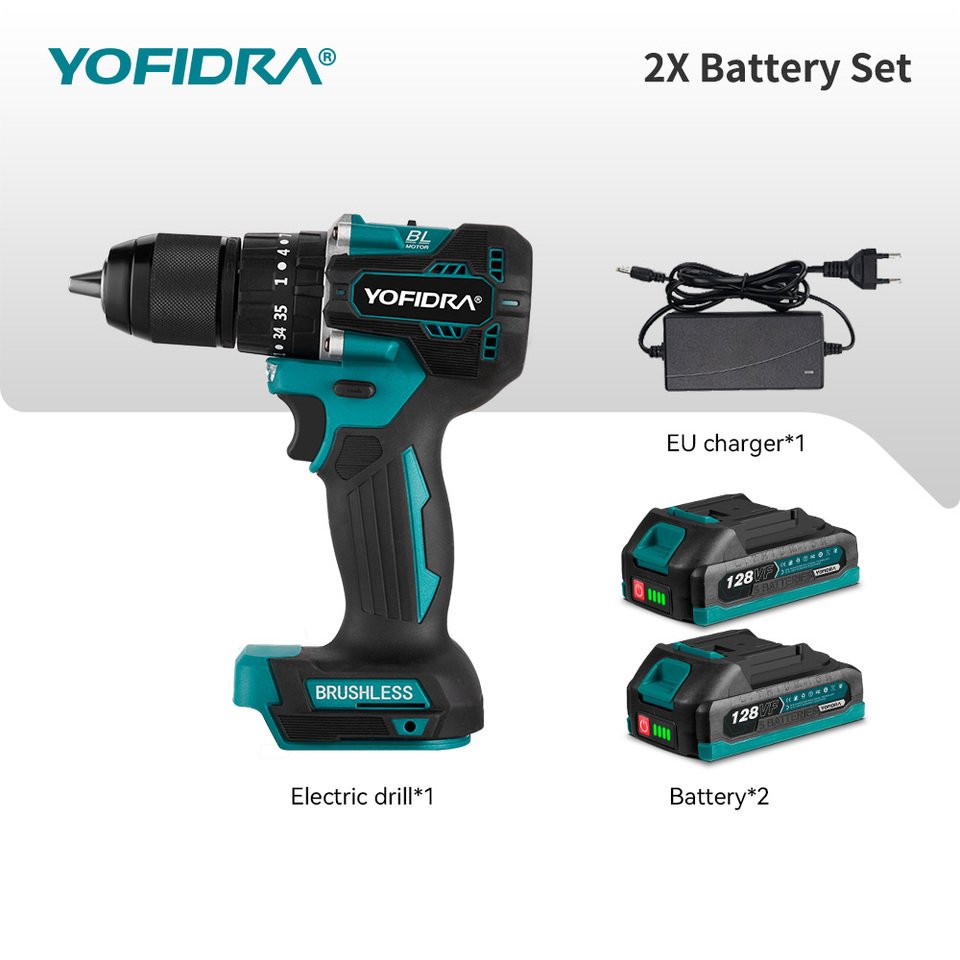 

Yofidra Бесщеточная ударная дрель 13 мм 35+3 крутящего момента