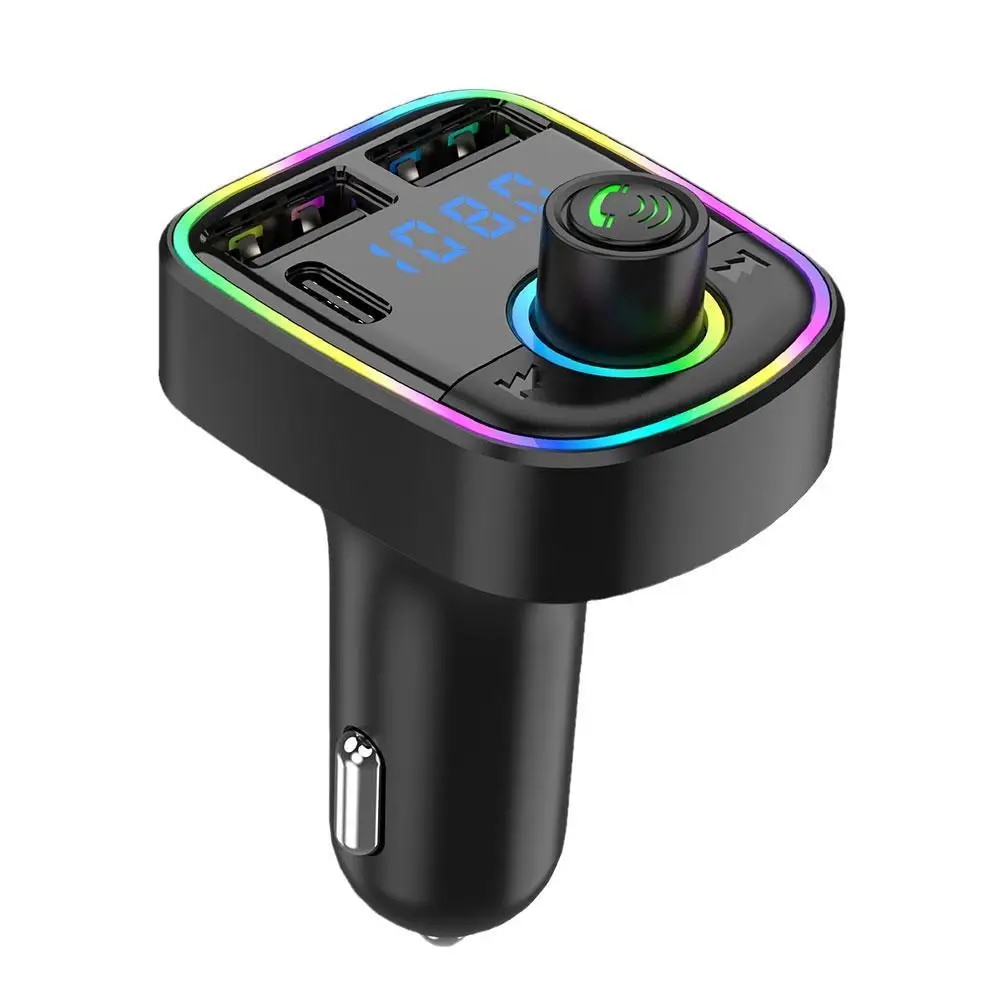 

FM-передатчик PD Type-C двойной USB 5,0 А, яркий внешний портативный MP3 модулятор, mp3-плеер, автомобильный Bluetooth