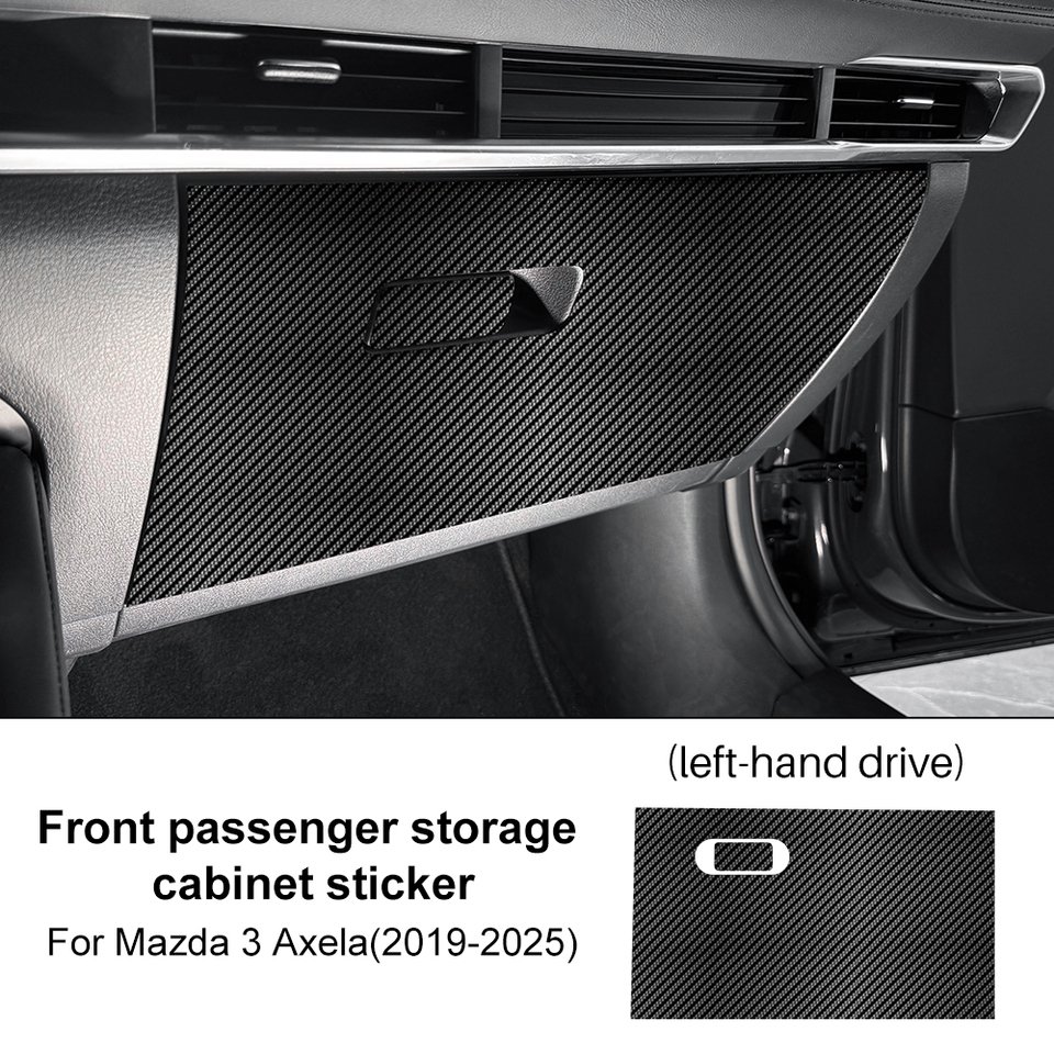 

Для Mazda 3 Axela 2019 2020 2021 2022 2023 2024 2025 LHD RHD Автомобильная коробка для второго пилота, противоударная замшевая защитная наклейка из углеродного волокна