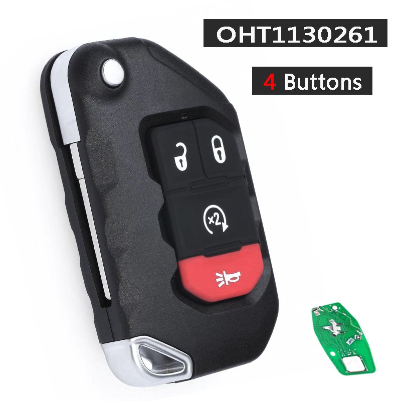 

KEYECU 433 МГц PCF7939M 4A FCC ID: OHT 1130261 68416784 Умный дистанционный брелок для ключей AA без ключа Jeep Wrangler JL Gladiator 2018-2022 гг.