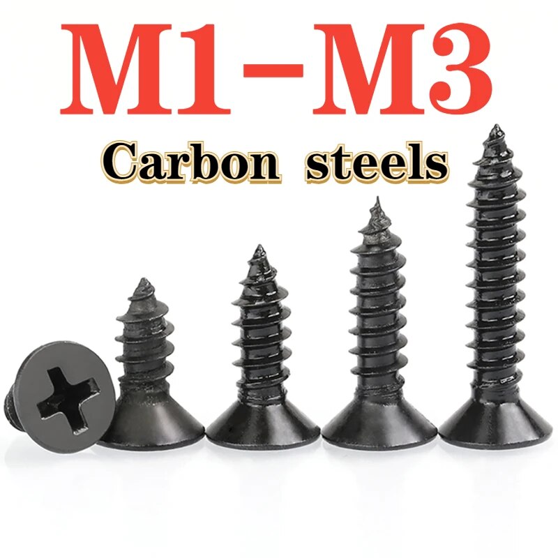 

Самонарезающие винты из углеродистой стали M1 M1.2 M1.4 M1.7 M2 M2.3 M2.6 M3