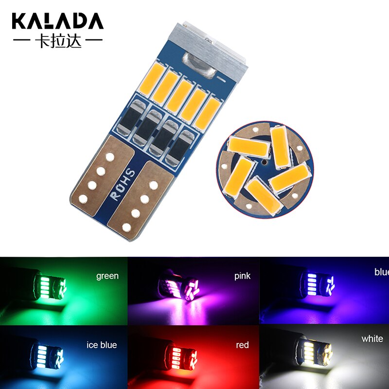 

2 шт., Автомобильные светодиодные лампы T10 W5W 194 4014 15SMD 360 градусов