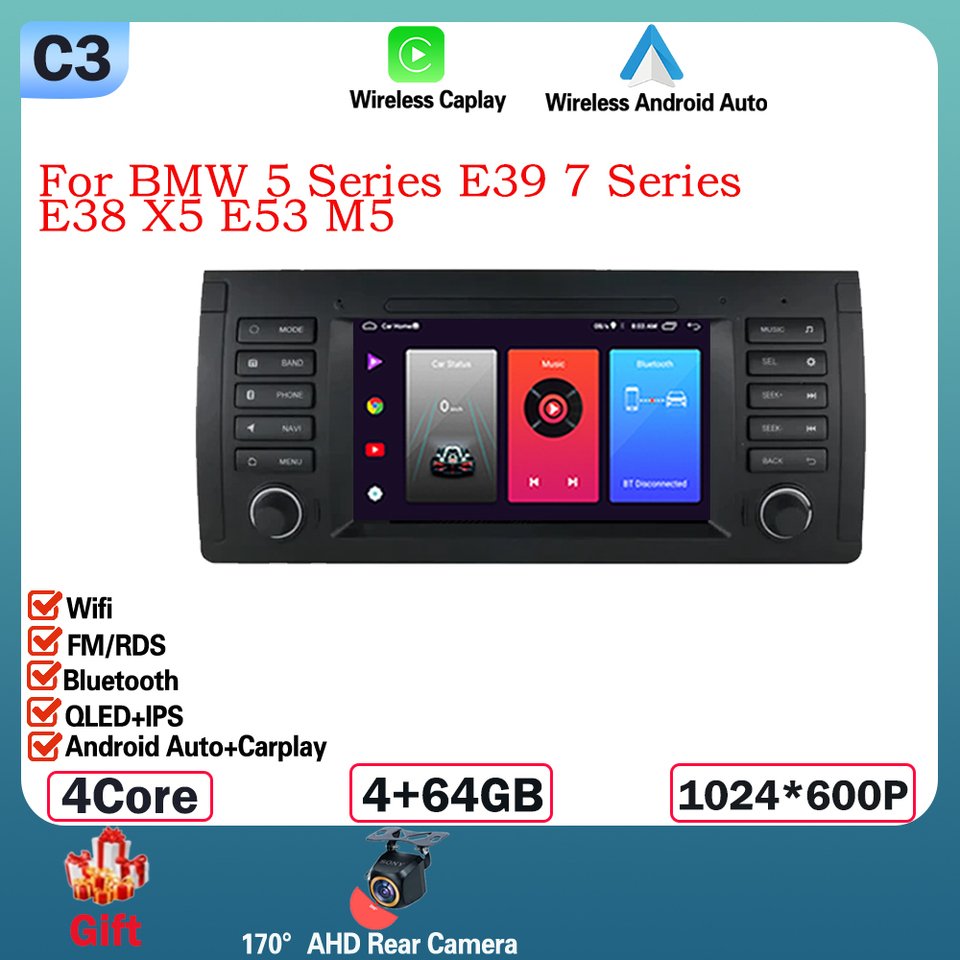 

Автомобильный радиоприемник Android 14 для BMW 5 серии E39 7 серии E38 X5 E53 M5 Android Auto Carplay Кнопки Автомобильная стереосистема GPS Интеллектуальная система