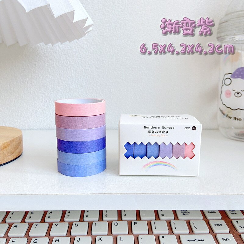 

Набор декоративной ленты WASHTAPE YOUQIWJ JD555 6 шт.