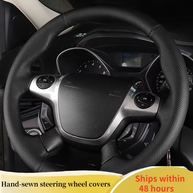 

Автомобильный чехол на руль для Ford Focus 3 KUGA Escape 2012-2016, автомобильный аксессуар «сделай сам», оригинальная оплетка на руль по индивидуальному заказу