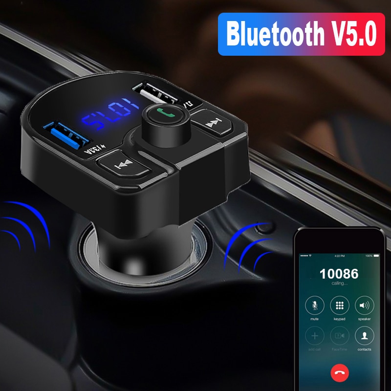 

Bluetooth FM-передатчик USB Aux-модулятор автомобильный комплект громкой связи автомобильный аудио mp3-плеер а Быстрая зарядка двойная фотография