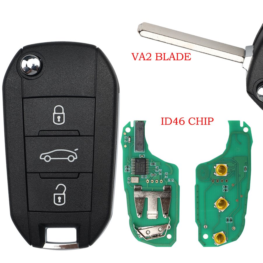

SilKY 5FA010 ID46 PCF7941 чип 433 МГц откидной автомобильный дистанционный ключ для Peugeot 208 2008 301 308 508 5008 Citroen C2 C3 C4-Cactus C-Elysee