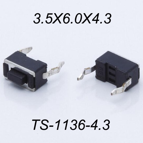

50 шт. черные пластиковые тактовые переключатели 2Pin 260GF