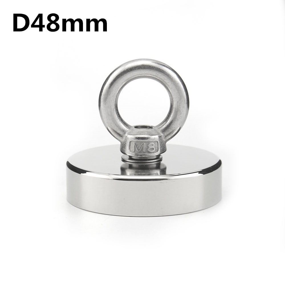 

D48-D75mm сильный неодимовый магнит, двусторонний поисковый магнит с крючком, сверхмощный Магнитный подстаканник для рыбалки