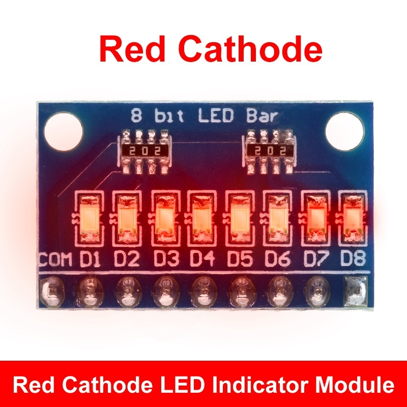

TZT 3.3V 5V 8 Bit Blue / Red Common Anode / Cathode LED Indicator Module Diy Kit For Arduino NANO UNO Raspberry pi 4 Nodemcu V3