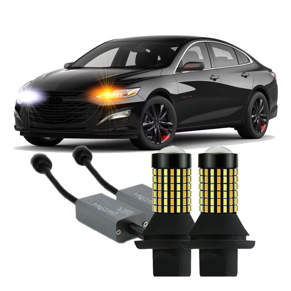 

2 шт. для Chevrolet Malibu 2013 -2019 2021 2022 2023 2024 переключаемый желтый передний сигнал поворота + белый дневной ходовой сигнал