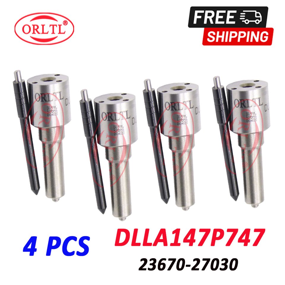 

ORLTL 4 шт. DLLA147P747 23670-27030, распылитель DLLA насадки 147 P 747, форсунка дизельного инжектора DLLA 147P747, наконечник форсунки