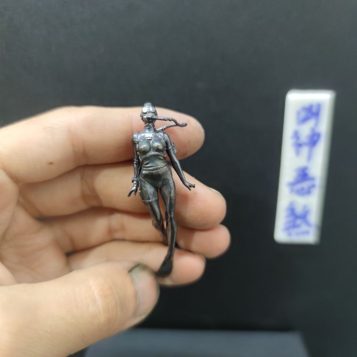 

6.5cm black pure copper model manual deep-sea diving little girl Japanese hand-made pendant key chain