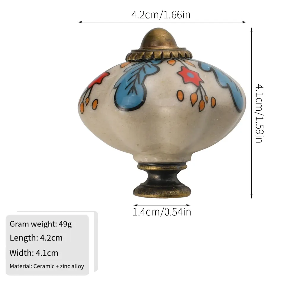 

Керамическая ручка ящика 2021, европейская дверь шкафа с одним отверстием, маленькая ручка, круглая цветная дверная ручка в этническом стиле