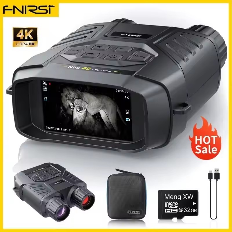 

Телескоп FNIRSI NVS-20 NVS-40 4K HD Очки ночного видения 6-кратный цифровой зум 300 м Охота Кемпинг Прицел Двойного назначени