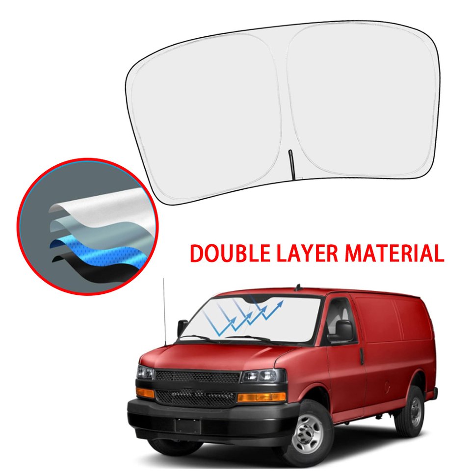 

Для Chevrolet Express Cargo Van 1500 3500 4500 LS LT 1996-2024 автомобильный козырек от солнца на лобовое стекло, складной солнцезащитный козырек, аксессуары