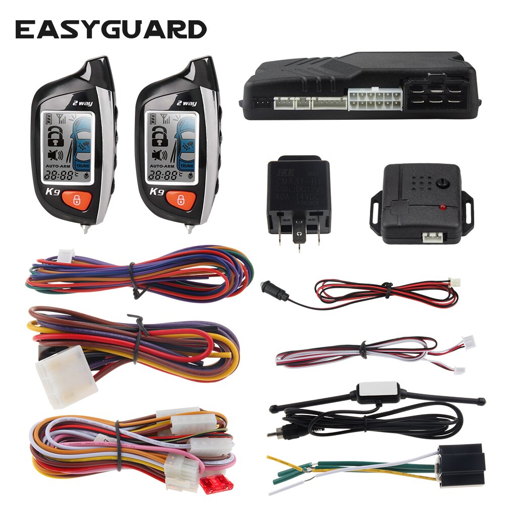

Автосигнализация EASYGUARD, двухсторонняя Автомобильная сигнализация с большим ЖК-пейджер-дисплеем, турботаймером и режимами удара/вибрации