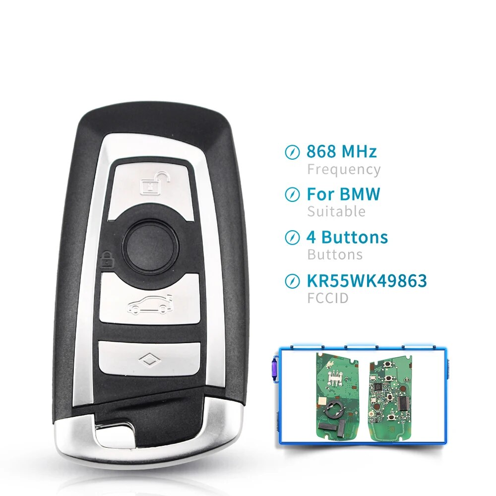 

KEYYOU 315/433/868 МГц Автомобильный умный пульт дистанционного управления для BMW 3 5 7 серии 2009-2016 CAS4 F система без ключа Go Fob KR55WK49863