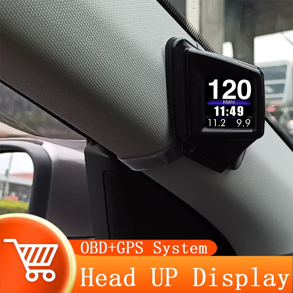 

HUD OBD2 + GPS Бортовой компьютер Проекционный дисплей Автомобильный тахометр Турбо Давление масла Температура воды GPS Спидометр для бензинового автомобиля