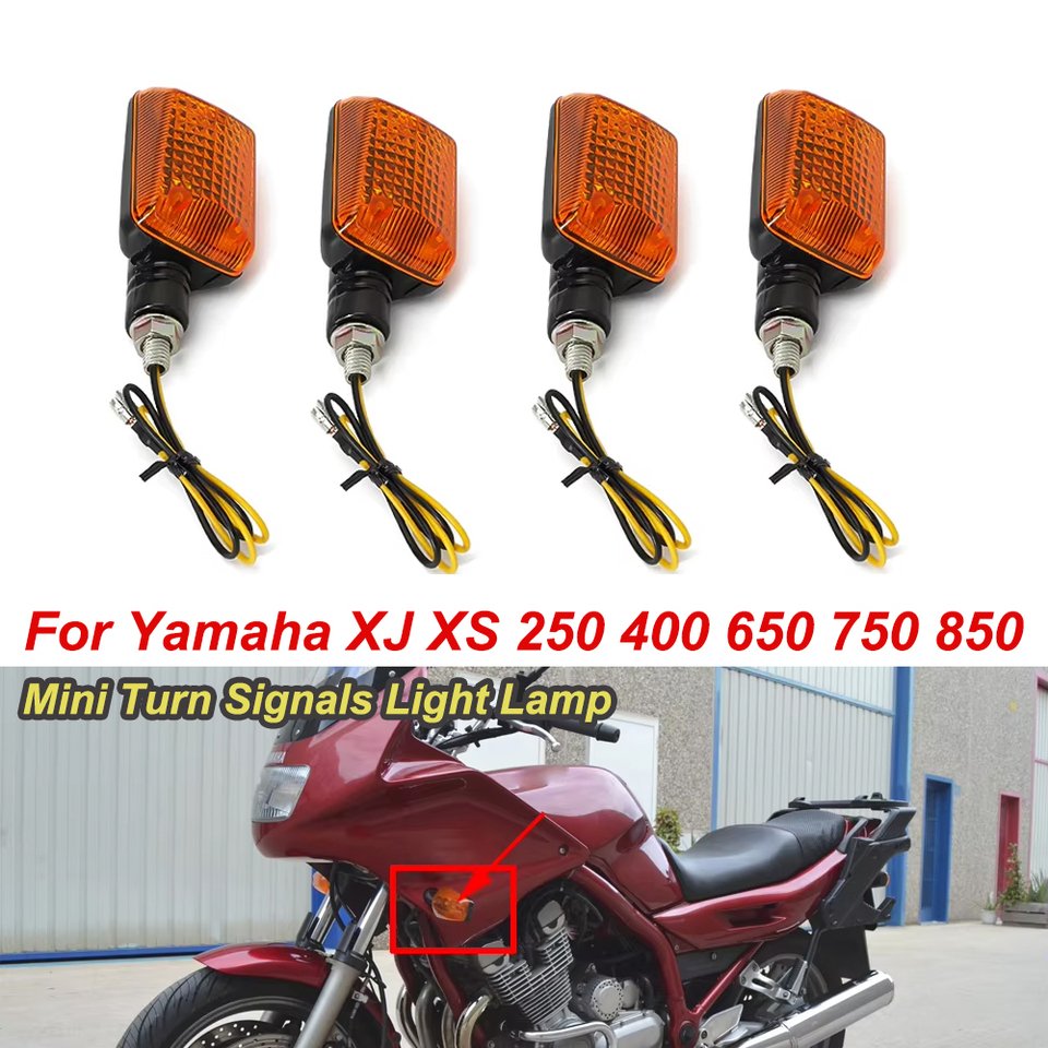 

4 шт., мини-поворотники для мотоциклов, для Yamaha XJ XS 250 400 650 750 850 Suzuki GS 450 550
