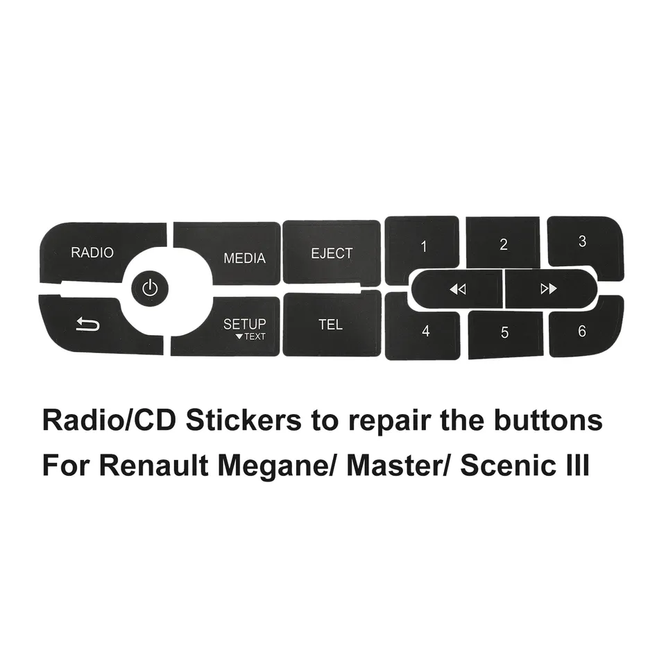 

Автомобили, CD, радио, аудио, кнопка, ремонтная наклейка, наклейка для Megane FOR Master FOR Scenic 3, 150X50 мм, для автомобиля с левым рулем, наклейка, часть для использования