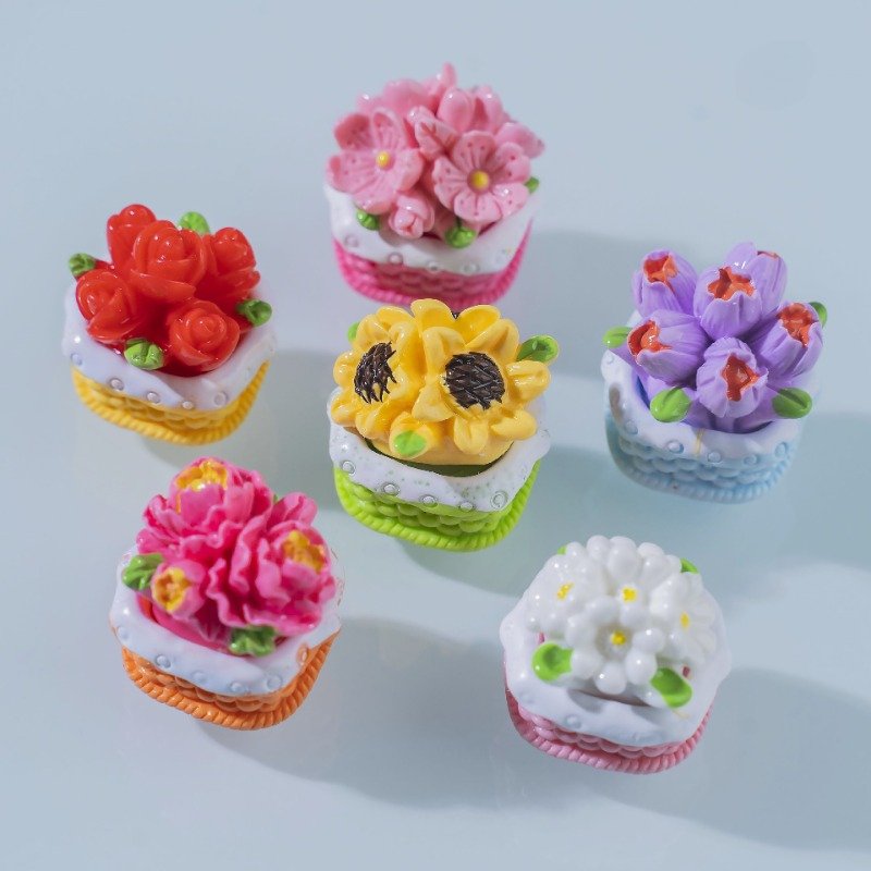

6 шт. 3D корзина из искусственных цветов