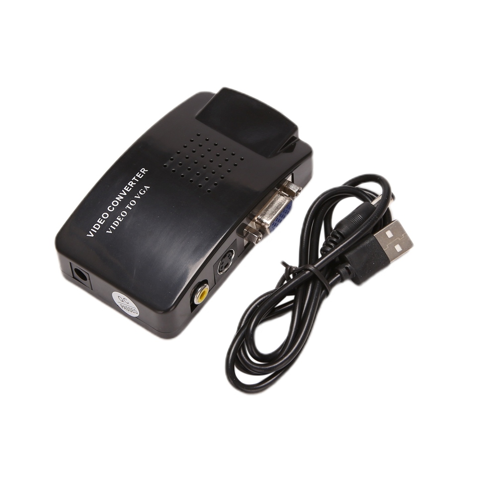 

AV-адаптер в VGA RCA VGA конвертер PC RCA Composite S-Video AV-вход в PC VGA LCD Выходной преобразователь распределительной коробки