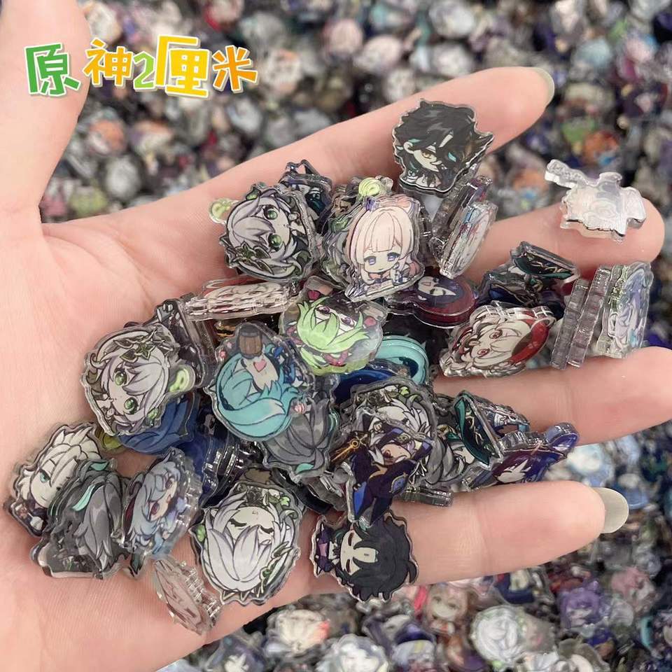 

75/15Pcs Game Focalors Furina Neuvillette Wriothesley Zhongli wanderer Nahida Acrylic Patch DIY Bag Jewelry Crafts Accessories