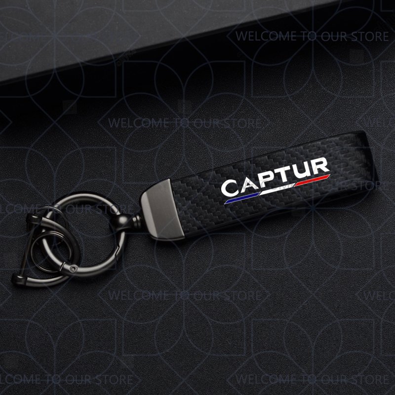 

Автомобильный брелок для INITIALE PARIS Captur Clio, металлический брелок с французским цветным логотипом, кожаные украшения из углеродного волокна, аксессуары