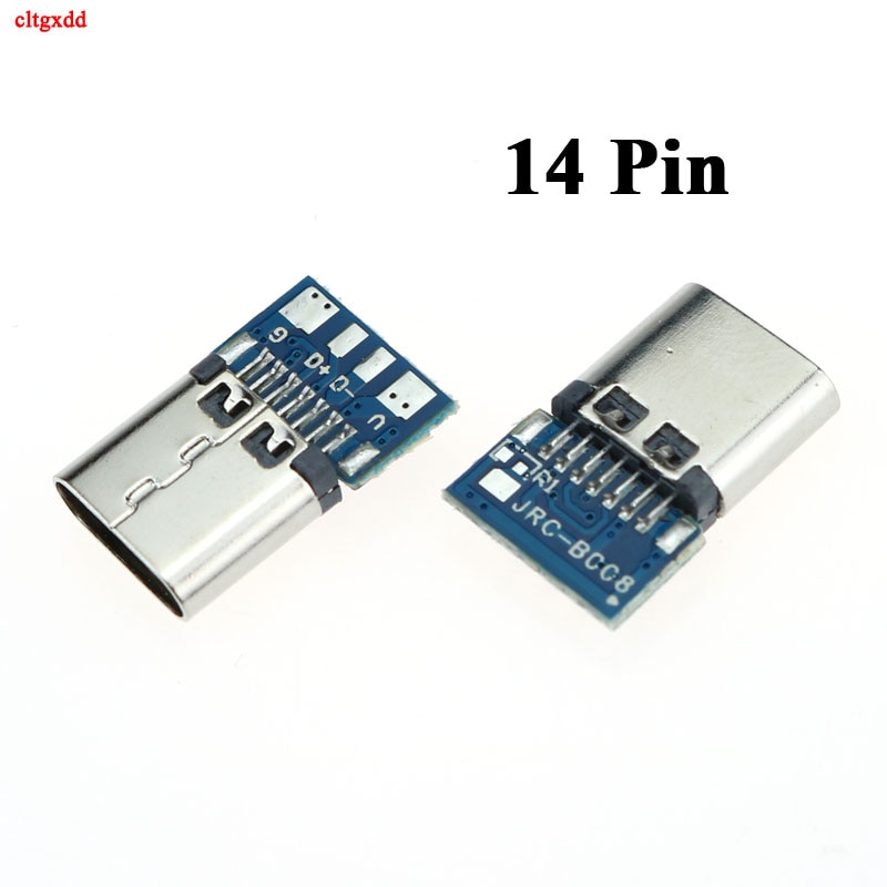 

10 шт. разъем USB 3,1 Type C 14-контактный гнездовой разъем через отверстия PCB 180 вертикальный экран