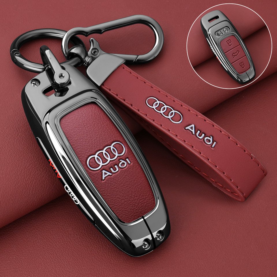 

Для Audi A6 A6L A7 A8 A8L A3 E-tron 55 Q7 Q8 C8 2019 2020 2021 3 кнопки из цинкового сплава, кожаный чехол для дистанционного ключа автомобиля, чехол