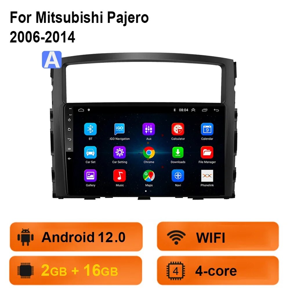 

Автомагнитола для Mitsubishi Pajero 4 V80 V90 2006-2014, мультимедийный видеоплеер с GPS-навигацией, 2 din, для carplay, Android, авто