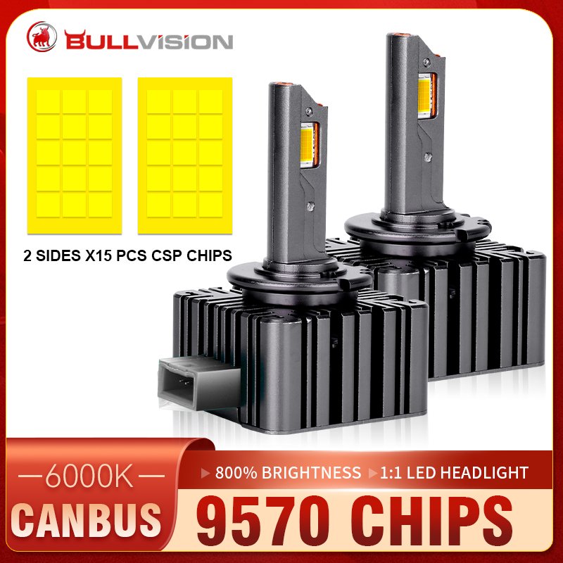 

Лампы Bullvision D1S светодиодный Canbus HID D3S D2S D4S D5S D8S D1R D2R D3R D4R 9570 CSP, 3 шт.